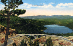 Postcard showing Donner Lake and Victory Highway, circa 1926