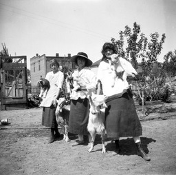 Women with goats