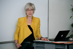 Speaker lecture, Philosophy Professor Dorothea Olkowski, Edmund J. Cain Hall, 2010
