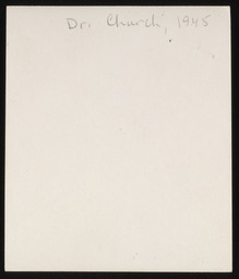 Portrait of Dr. Church with height, copy 1, verso