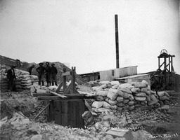 Kendall Mine, showing $40,000.00 ore stacked for shipment