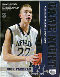 Men's basketball program cover, University of Nevada, 2004