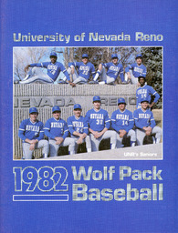 Baseball program cover, University of Nevada, 1982