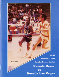 Men's basketball program cover, University of Nevada, 1984