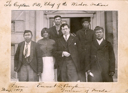 Governor Emmet D. Boyle with Pete Mayo, Sarah Mayo, Ben James, Henry Rupert and Captain Pete