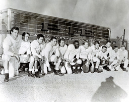 Football players and Jake Lawlor, University of Nevada, 1948