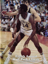 Men's basketball program cover, University of Nevada, 1983