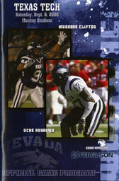Football program cover, University of Nevada, 2008