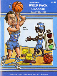 Men's basketball program cover, University of Nevada, 1985