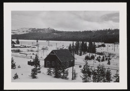 Scenic view of Soda Springs building surrounded by snow, copy 4