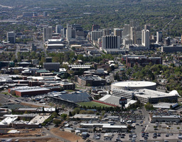 Aerial view of north campus and downtown Reno, 2009