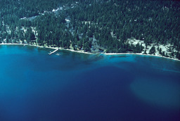 Lake Tahoe and General Creek aerial view, looking West, 1965