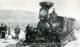 First crossing of the California state line by a scheduled train of the Carson and Colorado Railroad (1888)