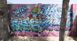 Unknown [Man Wearing Green Hat and Blue Glasses, Holding Spray Paint Can]