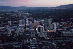 Aerial view of downtown Reno at night, 2010