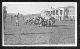 Rugby football match, Mackay Athletic Field and Mackay Training Quarters, ca. 1911