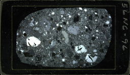 Thin section 56NC96, earthy argillized rhyolite (polarized)