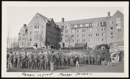 Soldiers in front of Mosher-Jordan Hall, University of Michigan