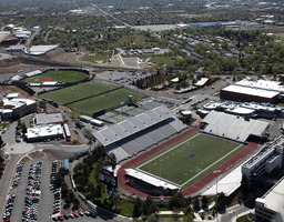 Aerial view of the athletics complex, 2009