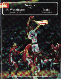 Men's basketball program cover, University of Nevada, 1991