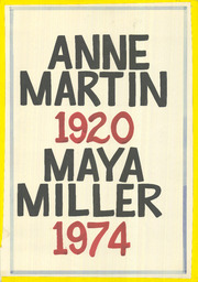 Campaign sign endorsing Maya Miller, 1974