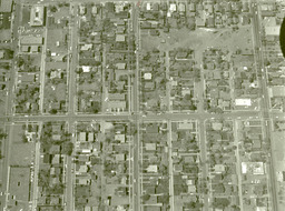 Aerial view of Reno city blocks, 1961