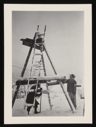 Dr. Church and colleague constructing wind charger support, copy 3