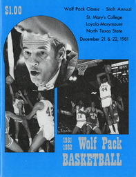 Men's basketball program cover, University of Nevada, 1981