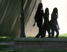 Students on campus, Quad, 2008