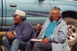 Photograph of Mary and Carrie Dann, circa late 1990s