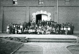 Picnic for faculty, Gymnasium (historic), ca. 1911