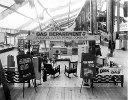 Gas Department of Truckee River Power Company exhibit, Transcontinental Highways Exposition, Reno, Nevada, 1927