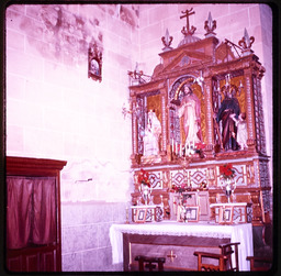 Church altar, red