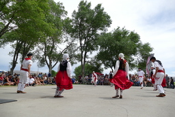 Young dancers in circle at 2021 Basque Festival in Elko