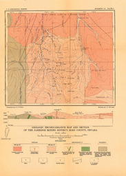 Geological Reconnaissance Map and Section of the Jarbidge Mining District, Elko County, Nevada