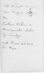 Air Force College Detachment Cadet Robert W. Anderson's handwriting on photo, 1944