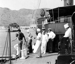 Passengers and crew members aboard the Haida