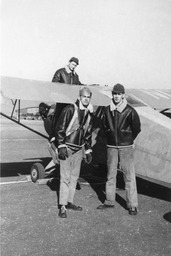 Air Force College Detachment Cadets and plane, Sky Ranch, 1944