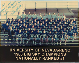 Football team, University of Nevada, 1986