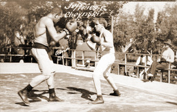 Jim Jeffries sparring with Joe Choynski
