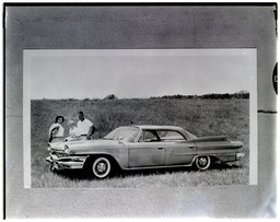 Family in car advertisement