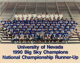 Football team, University of Nevada, 1990