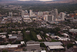 Aerial view of south campus and downtown Reno, 2010