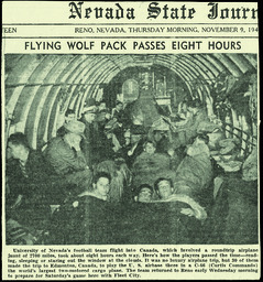 Football team traveling to Canada, University of Nevada, 1944