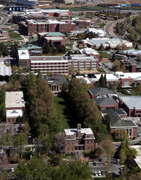 Aerial view of south and central campus, 2009