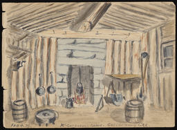 Sketchbook 2, page 11, "McCutcheon's Cabin, Cottonwood Creek"