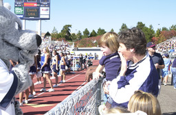 Homecoming, Wolf Pack football fans and mascot Alphie, Mackay Stadium, 2002