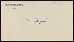 Envelope: University of Nevada Agricultural Experiment Station