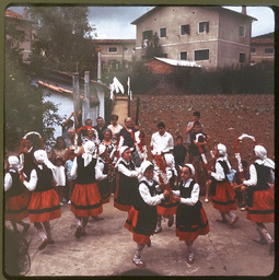 Female dancers performing traditional hoop dance