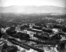 Aerial view of campus, 1955